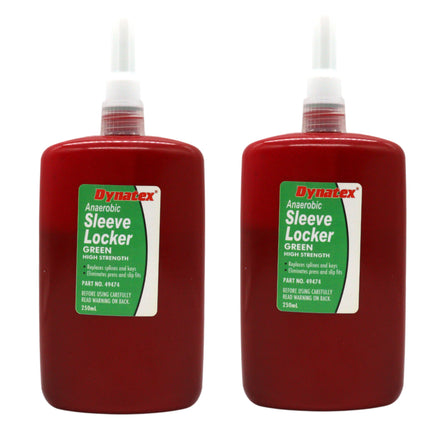 Dynatex Green High Strength Sleevelocker 8.50 oz Bottle - Anaerobic, Wicking, High Strength Retaining, Locks Cylindrical Parts (2-Pack)