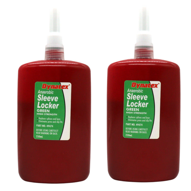 Dynatex Green High Strength Sleevelocker 8.50 oz Bottle - Anaerobic, Wicking, High Strength Retaining, Locks Cylindrical Parts (2-Pack)