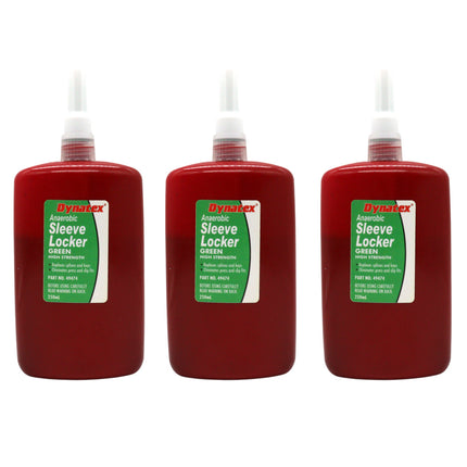 Dynatex Green High Strength Sleevelocker 8.50 oz Bottle - Anaerobic, Wicking, High Strength Retaining, Locks Cylindrical Parts (3-Pack)