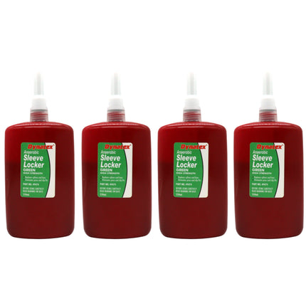 Dynatex Green High Strength Sleevelocker 8.50 oz Bottle - Anaerobic, Wicking, High Strength Retaining, Locks Cylindrical Parts (4-Pack)