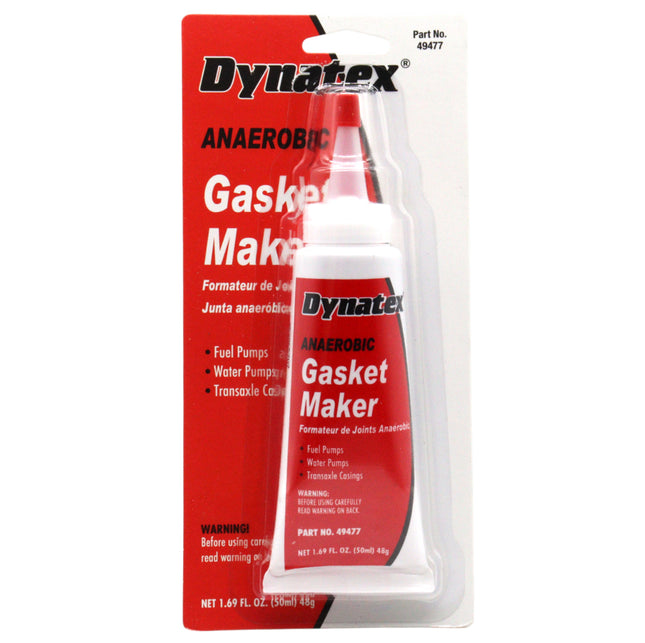 Dynatex Red Anaerobic Gasket Maker 1.69 oz Tube - Medium Strength, Instant Low-Pressure Seal, For Rigid Metal Flanges & Joints (Single)