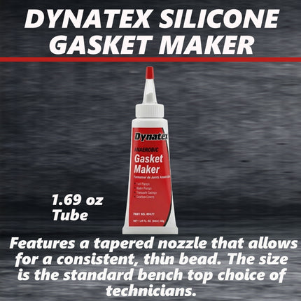 Dynatex Red Anaerobic Gasket Maker 1.69 oz Tube - Medium Strength, Instant Low-Pressure Seal, For Rigid Metal Flanges & Joints (6-Pack)