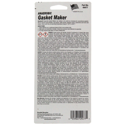 Dynatex Red Anaerobic Gasket Maker 1.69 oz Tube - Medium Strength, Instant Low-Pressure Seal, For Rigid Metal Flanges & Joints (8-Pack)