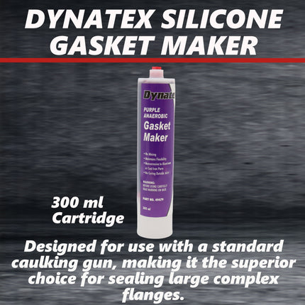 Dynatex Purple Anaerobic Gasket Maker 10.14 oz Caulk Tube - Forms Tough Flexible Gasket, Instant Low-Pressure Seal, Use With or Without Pre-Cut Gaskets (Single)