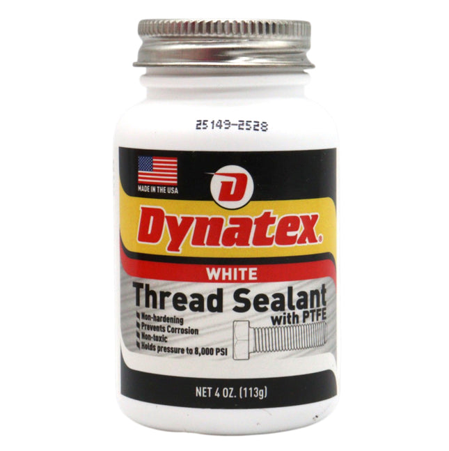Dynatex Thread Sealant with PTFE 4 oz Bottle - Non-Toxic, Non-Drying, Leak-Proof Seal, No Lead/Graphite, Ideal for Pipe Fittings (Single)