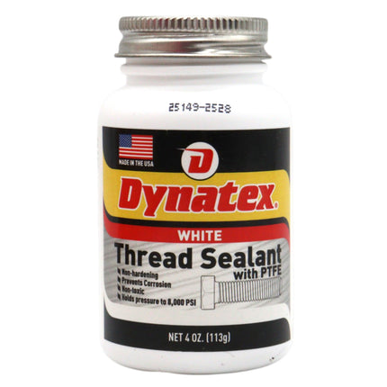 Dynatex Thread Sealant with PTFE 4 oz Bottle - Non-Toxic, Non-Drying, Leak-Proof Seal, No Lead/Graphite, Ideal for Pipe Fittings (Single)
