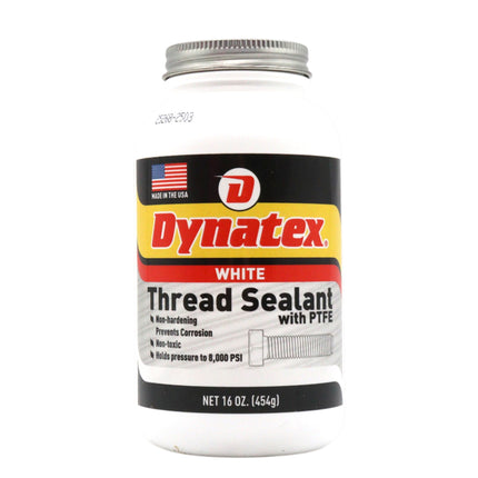 Dynatex Thread Sealant with PTFE 16 oz Bottle - Non-Toxic, Non-Drying, Leak-Proof Seal, No Lead/Graphite, Ideal for Pipe Fittings (Single)