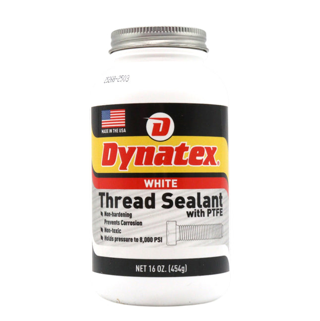 Dynatex Thread Sealant with PTFE 16 oz Bottle - Non-Toxic, Non-Drying, Leak-Proof Seal, No Lead/Graphite, Ideal for Pipe Fittings (Single)