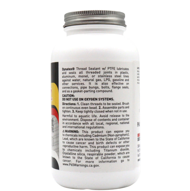 Dynatex Thread Sealant with PTFE 16 oz Bottle - Non-Toxic, Non-Drying, Leak-Proof Seal, No Lead/Graphite, Ideal for Pipe Fittings (Single)