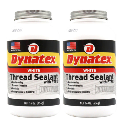 Dynatex Thread Sealant with PTFE 16 oz Bottle - Non-Toxic, Non-Drying, Leak-Proof Seal, No Lead/Graphite, Ideal for Pipe Fittings (2-Pack)