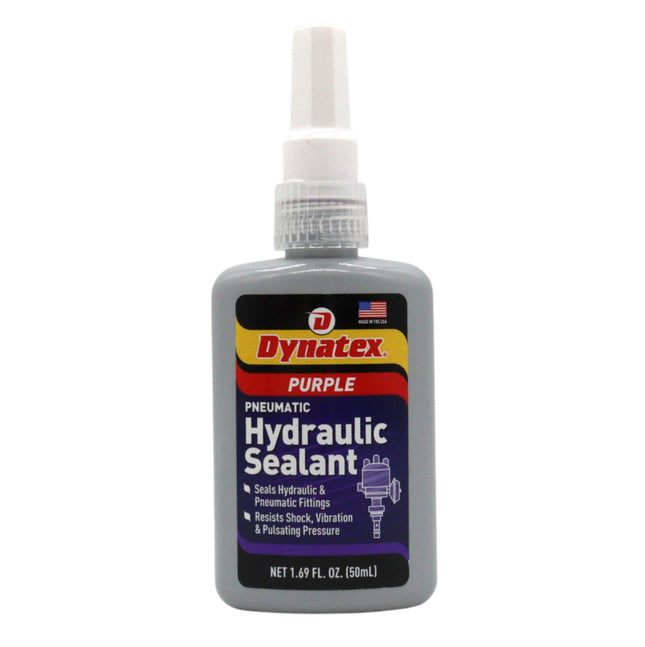 Dynatex Hydraulic/Pneumatic Sealant 1.69 oz Bottle - Locks Fittings up to 2 in, High Pressure & Vibration Resistant, No Contaminants, High Lubricity (Single)