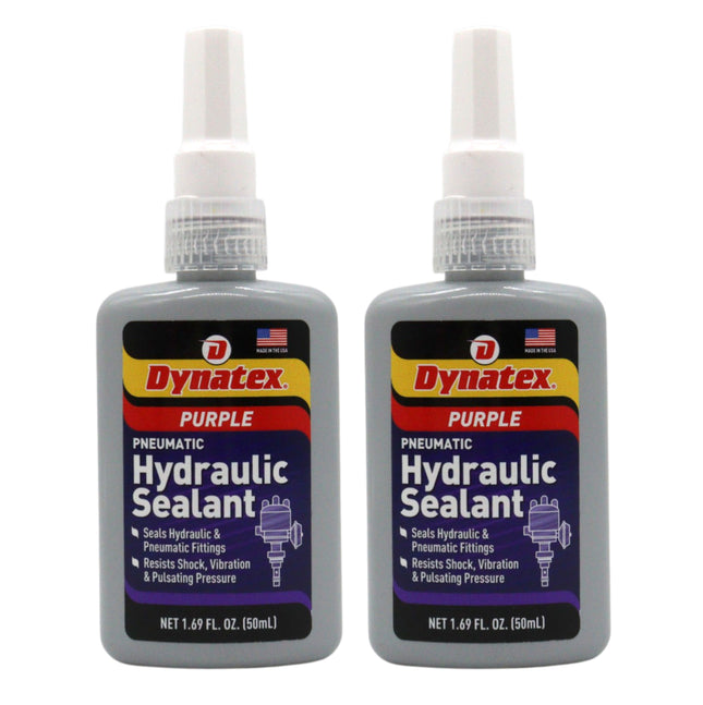 Dynatex Hydraulic/Pneumatic Sealant 1.69 oz Bottle - Locks Fittings up to 2 in, High Pressure & Vibration Resistant, No Contaminants, High Lubricity (2-Pack)