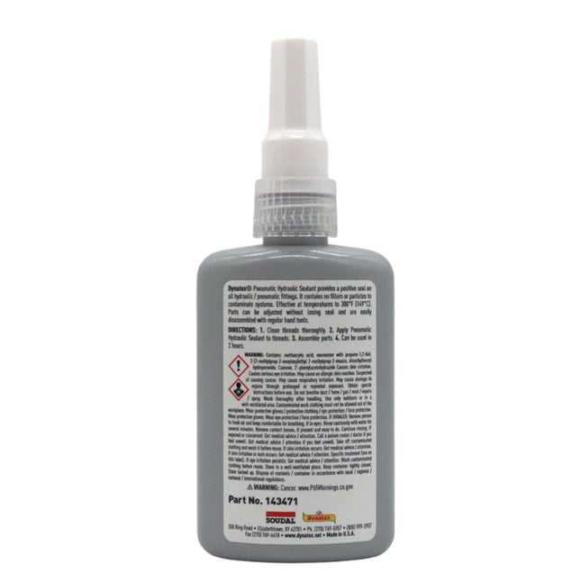 Dynatex Hydraulic/Pneumatic Sealant 1.69 oz Bottle - Locks Fittings up to 2 in, High Pressure & Vibration Resistant, No Contaminants, High Lubricity (6-Pack)