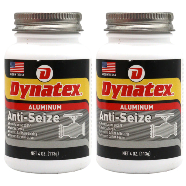 Dynatex Aluminum Anti-Seize 4 oz Can - General Purpose, Prevents Galling Seizing Corrosion, High Heat & Pressure Resistant, Aluminum & Graphite (2-Pack)