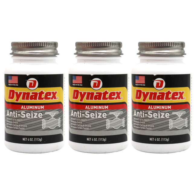 Dynatex Aluminum Anti-Seize 4 oz Can - General Purpose, Prevents Galling Seizing Corrosion, High Heat & Pressure Resistant, Aluminum & Graphite (3-Pack)