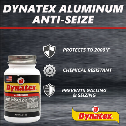 Dynatex Aluminum Anti-Seize 4 oz Can - General Purpose, Prevents Galling Seizing Corrosion, High Heat & Pressure Resistant, Aluminum & Graphite (4-Pack)