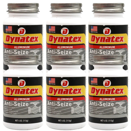 Dynatex Aluminum Anti-Seize 4 oz Can - General Purpose, Prevents Galling Seizing Corrosion, High Heat & Pressure Resistant, Aluminum & Graphite (6-Pack)