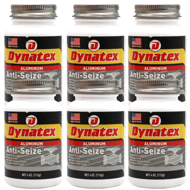 Dynatex Aluminum Anti-Seize 4 oz Can - General Purpose, Prevents Galling Seizing Corrosion, High Heat & Pressure Resistant, Aluminum & Graphite (6-Pack)