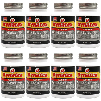 Dynatex Aluminum Anti-Seize 4 oz Can - General Purpose, Prevents Galling Seizing Corrosion, High Heat & Pressure Resistant, Aluminum & Graphite (8-Pack)