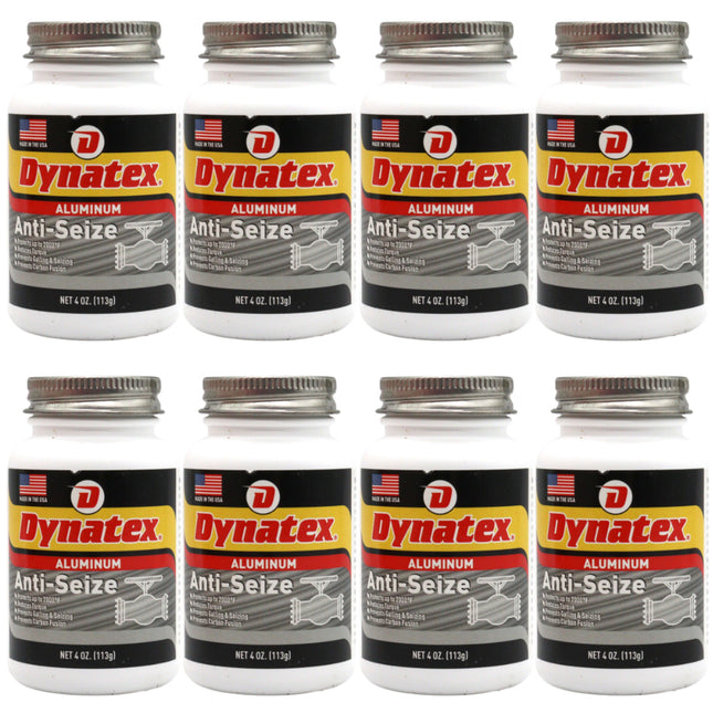 Dynatex Aluminum Anti-Seize 4 oz Can - General Purpose, Prevents Galling Seizing Corrosion, High Heat & Pressure Resistant, Aluminum & Graphite (8-Pack)
