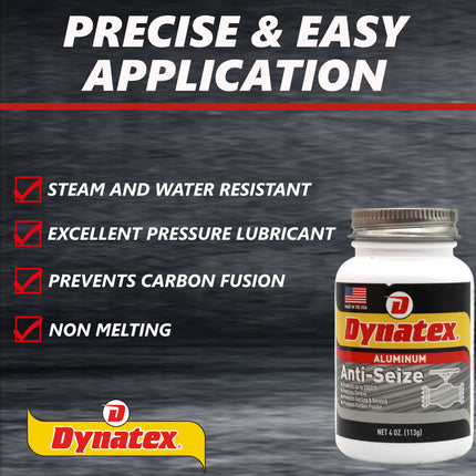 Dynatex Aluminum Anti-Seize 4 oz Can - General Purpose, Prevents Galling Seizing Corrosion, High Heat & Pressure Resistant, Aluminum & Graphite (8-Pack)