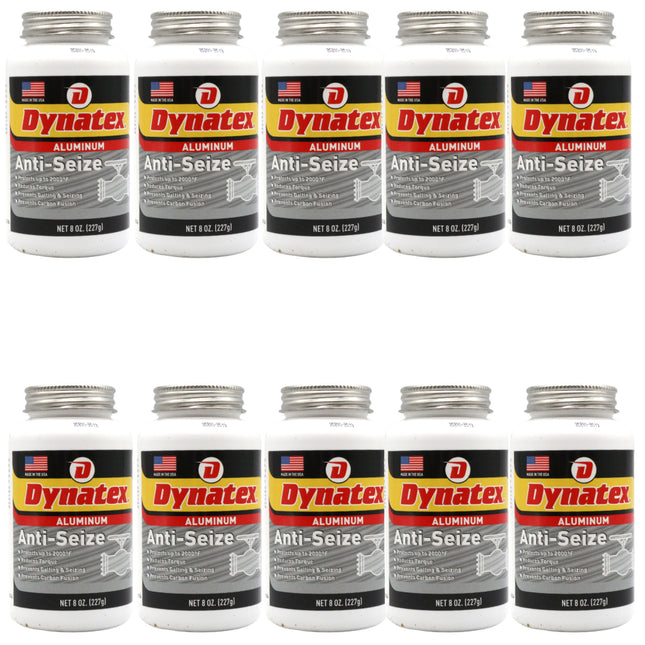 Dynatex Aluminum Anti-Seize 8 oz Can - General Purpose, Prevents Galling Seizing Corrosion, High Heat & Pressure Resistant, Aluminum & Graphite (10-Pack)