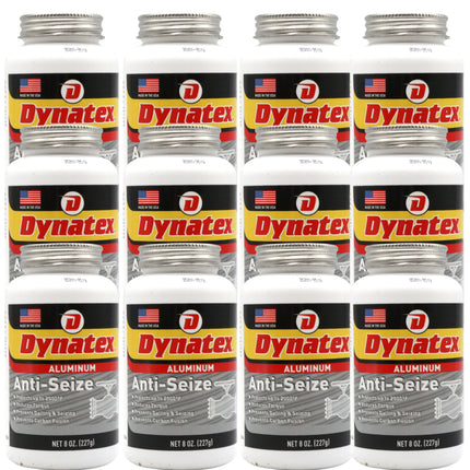 Dynatex Aluminum Anti-Seize 8 oz Can - General Purpose, Prevents Galling Seizing Corrosion, High Heat & Pressure Resistant, Aluminum & Graphite (12-Pack)