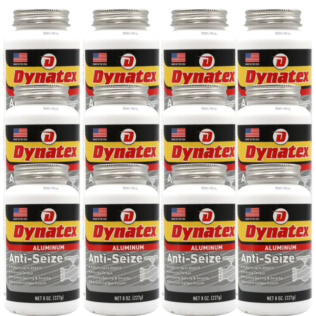 Dynatex Aluminum Anti-Seize 8 oz Can - General Purpose, Prevents Galling Seizing Corrosion, High Heat & Pressure Resistant, Aluminum & Graphite (12-Pack)