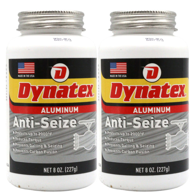 Dynatex Aluminum Anti-Seize 8 oz Can - General Purpose, Prevents Galling Seizing Corrosion, High Heat & Pressure Resistant, Aluminum & Graphite (2-Pack)