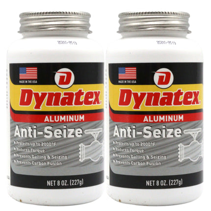 Dynatex Aluminum Anti-Seize 8 oz Can - General Purpose, Prevents Galling Seizing Corrosion, High Heat & Pressure Resistant, Aluminum & Graphite (2-Pack)