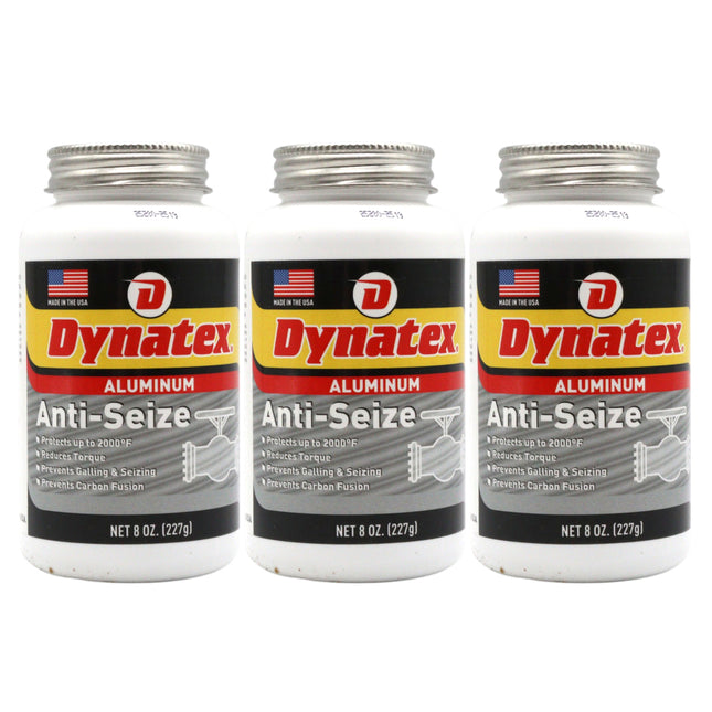 Dynatex Aluminum Anti-Seize 8 oz Can - General Purpose, Prevents Galling Seizing Corrosion, High Heat & Pressure Resistant, Aluminum & Graphite (3-Pack)
