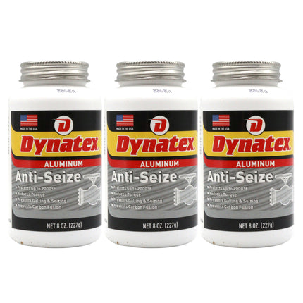 Dynatex Aluminum Anti-Seize 8 oz Can - General Purpose, Prevents Galling Seizing Corrosion, High Heat & Pressure Resistant, Aluminum & Graphite (3-Pack)