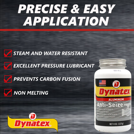 Dynatex Aluminum Anti-Seize 8 oz Can - General Purpose, Prevents Galling Seizing Corrosion, High Heat & Pressure Resistant, Aluminum & Graphite (3-Pack)