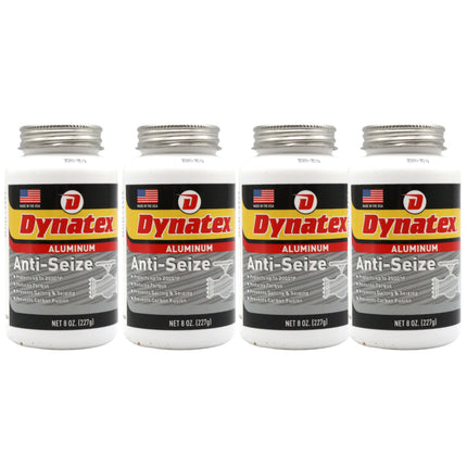 Dynatex Aluminum Anti-Seize 8 oz Can - General Purpose, Prevents Galling Seizing Corrosion, High Heat & Pressure Resistant, Aluminum & Graphite (4-Pack)