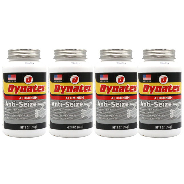 Dynatex Aluminum Anti-Seize 8 oz Can - General Purpose, Prevents Galling Seizing Corrosion, High Heat & Pressure Resistant, Aluminum & Graphite (4-Pack)