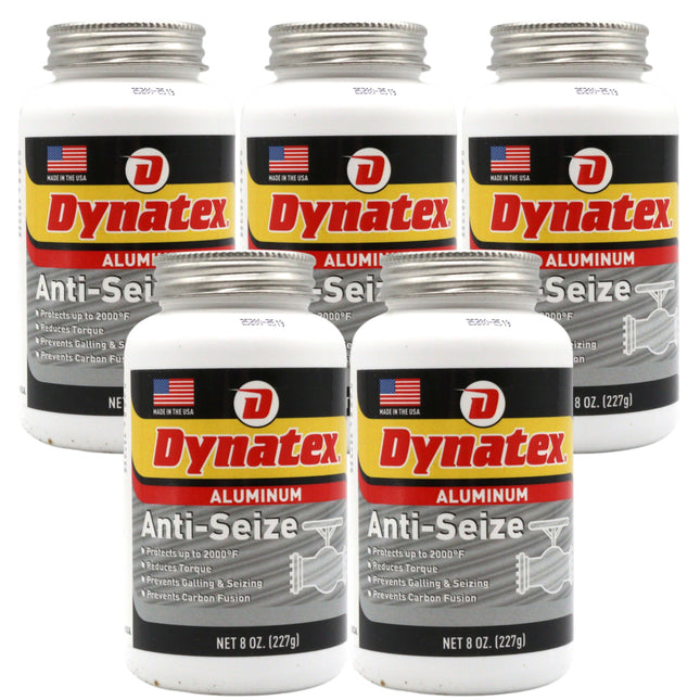 Dynatex Aluminum Anti-Seize 8 oz Can - General Purpose, Prevents Galling Seizing Corrosion, High Heat & Pressure Resistant, Aluminum & Graphite (5-Pack)