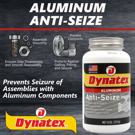 Dynatex Aluminum Anti-Seize 8 oz Can - General Purpose, Prevents Galling Seizing Corrosion, High Heat & Pressure Resistant, Aluminum & Graphite (5-Pack)