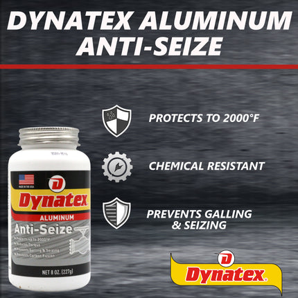 Dynatex Aluminum Anti-Seize 8 oz Can - General Purpose, Prevents Galling Seizing Corrosion, High Heat & Pressure Resistant, Aluminum & Graphite (5-Pack)