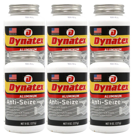 Dynatex Aluminum Anti-Seize 8 oz Can - General Purpose, Prevents Galling Seizing Corrosion, High Heat & Pressure Resistant, Aluminum & Graphite (6-Pack)