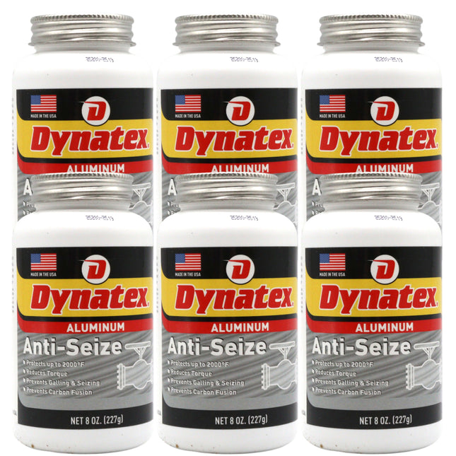 Dynatex Aluminum Anti-Seize 8 oz Can - General Purpose, Prevents Galling Seizing Corrosion, High Heat & Pressure Resistant, Aluminum & Graphite (6-Pack)