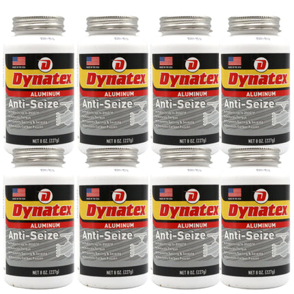 Dynatex Aluminum Anti-Seize 8 oz Can - General Purpose, Prevents Galling Seizing Corrosion, High Heat & Pressure Resistant, Aluminum & Graphite (8-Pack)