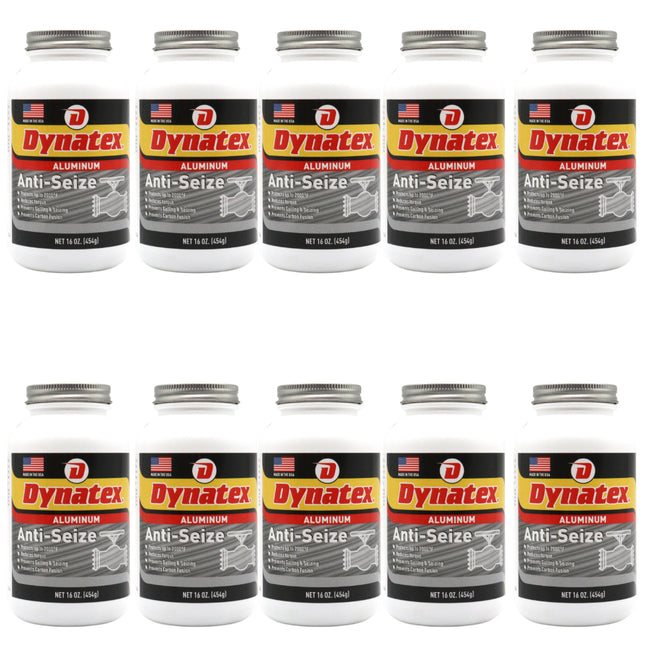 Dynatex Aluminum Anti-Seize 16 oz Can - General Purpose, Prevents Galling Seizing Corrosion, High Heat & Pressure Resistant, Aluminum & Graphite (10-Pack)
