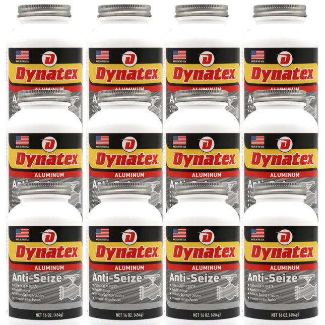 Dynatex Aluminum Anti-Seize 16 oz Can - General Purpose, Prevents Galling Seizing Corrosion, High Heat & Pressure Resistant, Aluminum & Graphite (12-Pack)