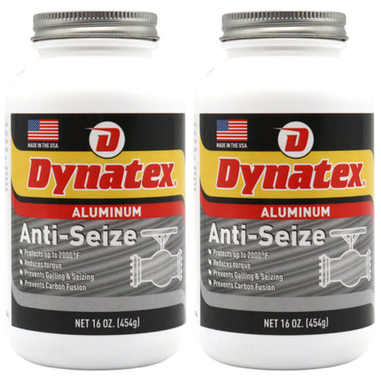Dynatex Aluminum Anti-Seize 16 oz Can - General Purpose, Prevents Galling Seizing Corrosion, High Heat & Pressure Resistant, Aluminum & Graphite (2-Pack)
