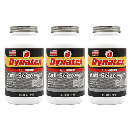 Dynatex Aluminum Anti-Seize 16 oz Can - General Purpose, Prevents Galling Seizing Corrosion, High Heat & Pressure Resistant, Aluminum & Graphite (3-Pack)