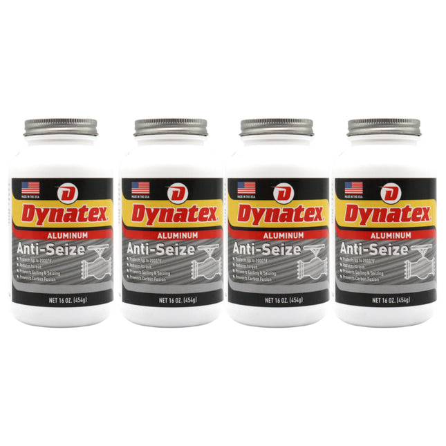 Dynatex Aluminum Anti-Seize 16 oz Can - General Purpose, Prevents Galling Seizing Corrosion, High Heat & Pressure Resistant, Aluminum & Graphite (4-Pack)