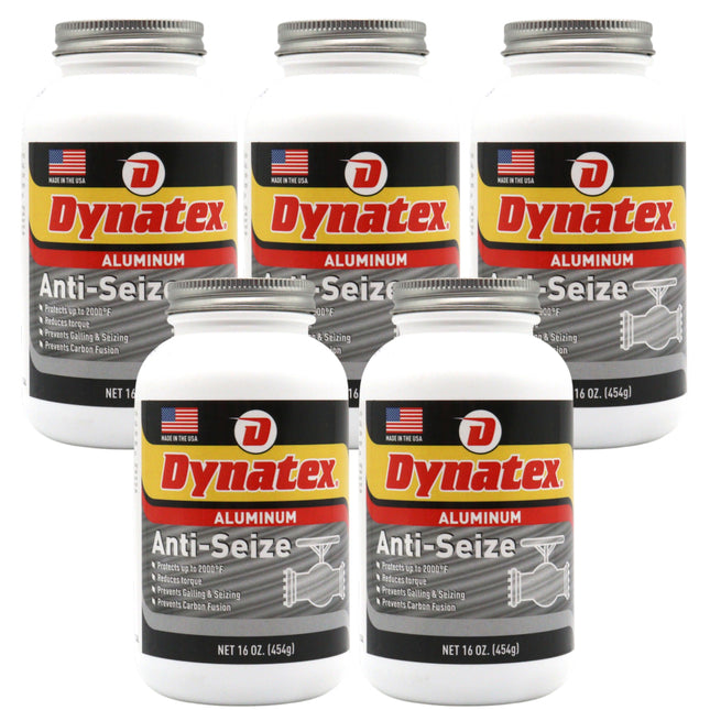 Dynatex Aluminum Anti-Seize 16 oz Can - General Purpose, Prevents Galling Seizing Corrosion, High Heat & Pressure Resistant, Aluminum & Graphite (5-Pack)