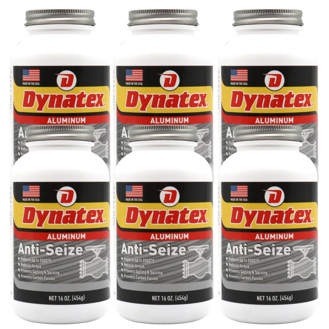 Dynatex Aluminum Anti-Seize 16 oz Can - General Purpose, Prevents Galling Seizing Corrosion, High Heat & Pressure Resistant, Aluminum & Graphite (6-Pack)