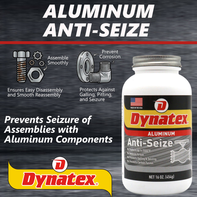 Dynatex Aluminum Anti-Seize 16 oz Can - General Purpose, Prevents Galling Seizing Corrosion, High Heat & Pressure Resistant, Aluminum & Graphite (16-Pack)