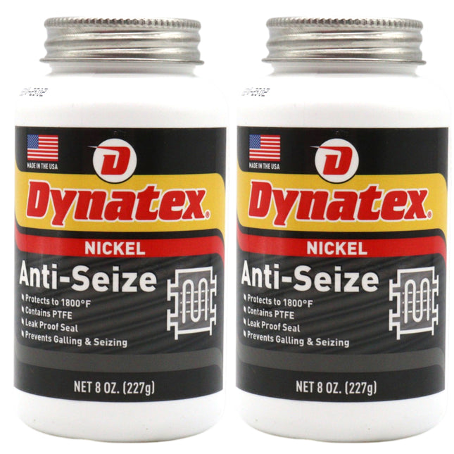 Dynatex Nickel Anti-Seize 8 oz Can - Heavy-Duty, No Sulfur Lead Copper Halogens, Protects Against Extreme Heat Corrosion Acidic Environments (2-Pack)